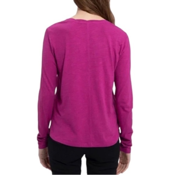Social Standard by Sanctuary Dylan Scoop Neck Long Sleeve Tee Magenta Pink XL - Picture 2 of 14